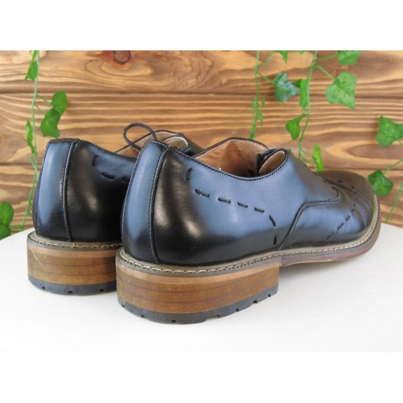 Zanzara Sz‎ 10 Oxfords Black Leather Men Lace Up JH390S20 Medium (D, M) - Picture 6 of 11